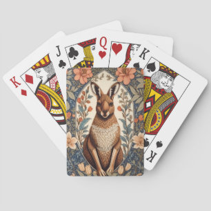 Elegant Kangaroo William Morris Inspired  Playing Cards