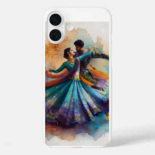 ✨Elegant Kathak Couple Dance Watercolor Artwork iPhone 16 Plus Case