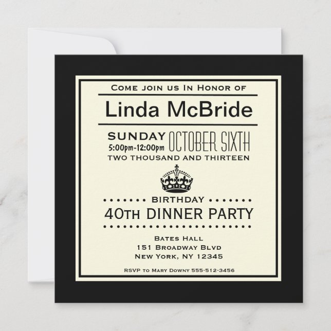 Elegant Keep Calm Birthday Invitation (Front)