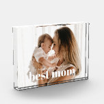 Elegant Keepsake Best Mum Ever Photo Block<br><div class="desc">Elegant Keepsake Best Mum Ever Photo Block. You can also edit the greeting and make it "Happy Birthday!"</div>