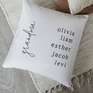 Elegant Keepsake Grandchildren Name Grandma Gift Cushion
