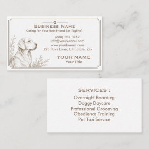 Elegant Kennel Customisable Business Card