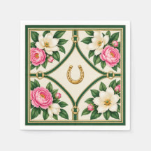 Elegant Kentucky Derby Equestrian Paper Napkins