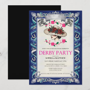 Elegant Kentucky Derby Party Floral Invitation