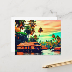 Elegant Kerala natural landscape of coconut trees  Postcard