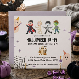 Elegant Kids Costume Party Halloween Invitation