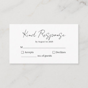 Elegant Kind Response RSVP Card