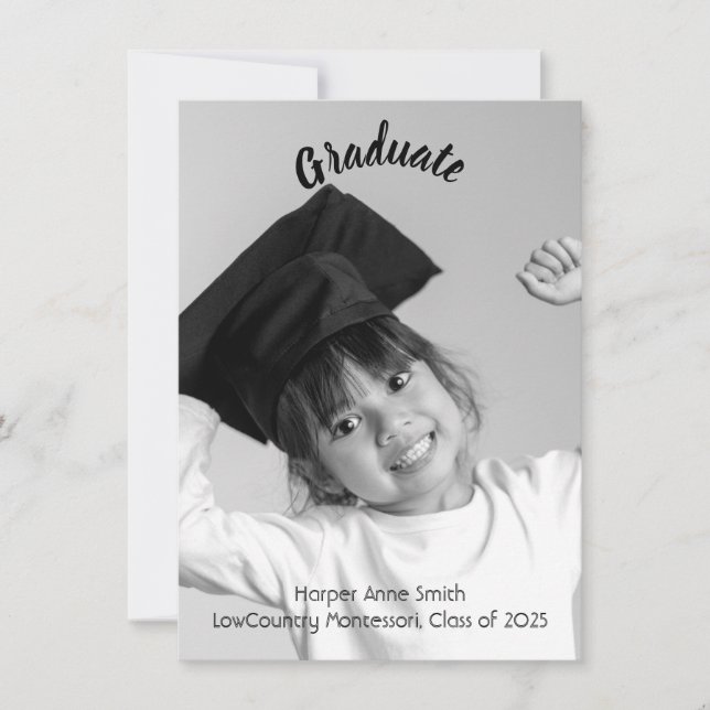 Elegant Kindergarten Graduation Announcement  (Front)