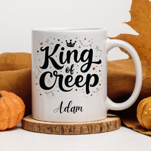 Elegant "King of Creep" Name Halloween Calligraphy Mug