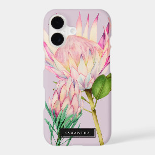 Elegant King Protea Pink Purple Watercolor Floral