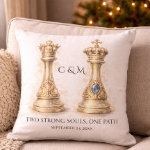 Elegant King Queen Couple Gift Gold Chess