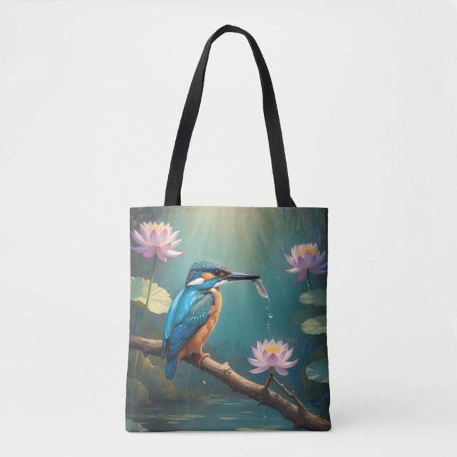 Elegant Kingfisher Bird  Tote Bag (Front)