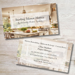 Elegant Kitchen Remodeling & Construction Business Card