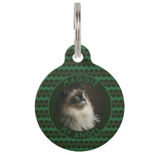 Elegant Kitten Owner Gift Chevron Motif Pet Tag