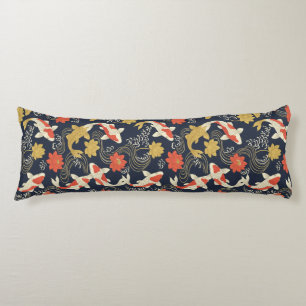 Elegant Koi Fish and Lotus Pattern Body Cushion