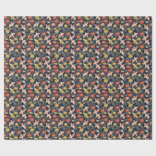 Elegant Koi Fish and Lotus Pattern Wrapping Paper