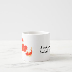 Elegant Koi Fish and Red Blossom Art Japanese St Espresso Cup