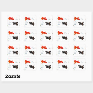 Elegant Koi Fish Zen Design – Peaceful Japanese A Square Sticker