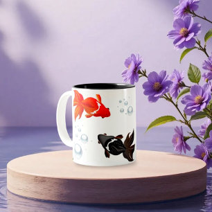 Elegant Koi Fish Zen Design – Peaceful Japanese A Two-Tone Coffee Mug