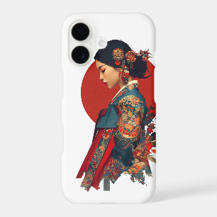 Elegant Korean Woman in Hanbok Portrait Art Canvas