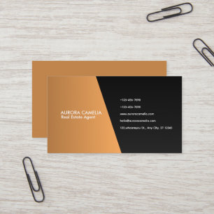 Elegant Kraft Brown & Black Gradient Business Card