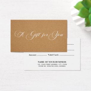 Elegant Kraft Business Gift Certificate 