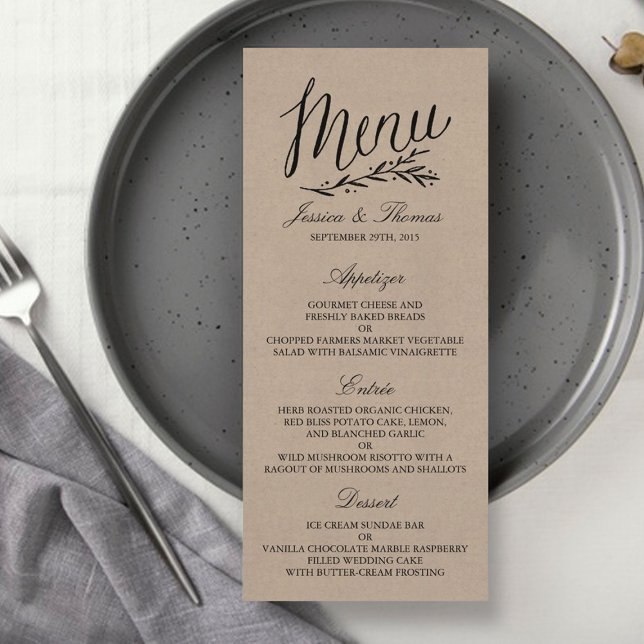 Elegant Kraft Wedding Menu Templates (Creator Uploaded)