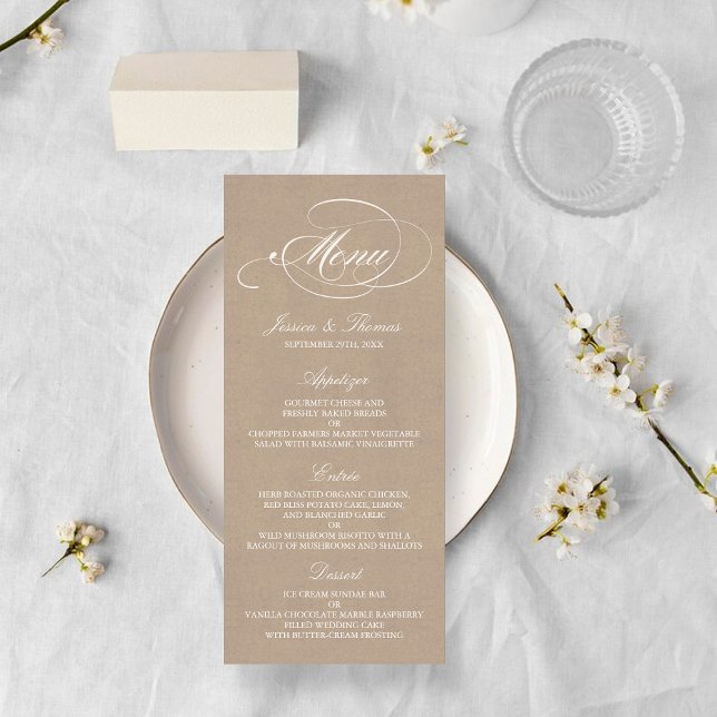 Elegant Kraft Wedding Menu Templates (Creator Uploaded)