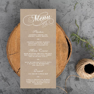 Elegant Kraft Wedding Menu Templates