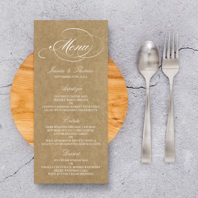 Elegant Kraft Wedding Menu Templates (Creator Uploaded)