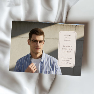Elegant Label Overlay Graduation Photo Announcement