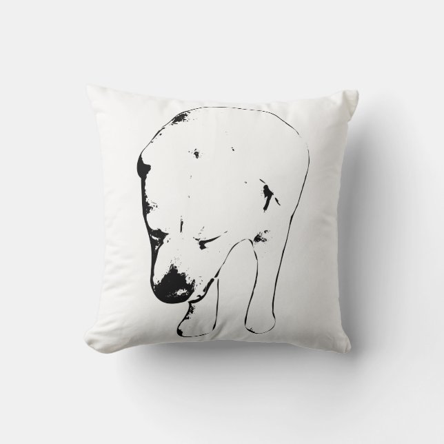 Elegant Labrador Portrait, Downcast Gaze Cushion (Front)