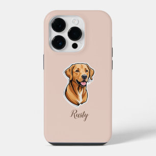 Elegant Labrador Retriever Custom Photo Blush Pink iPhone 14 Pro Case