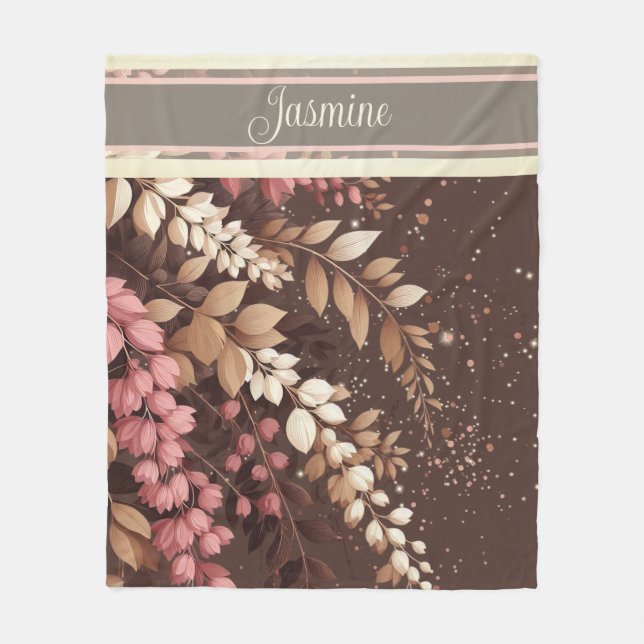 Elegant Laburnum Cascade Fleece Blanket (Front)