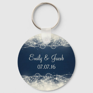 Elegant Lace and Pearls Wedding Favour Key Ring