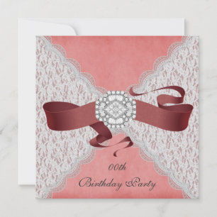 Elegant Lace Birthday Party Invitations