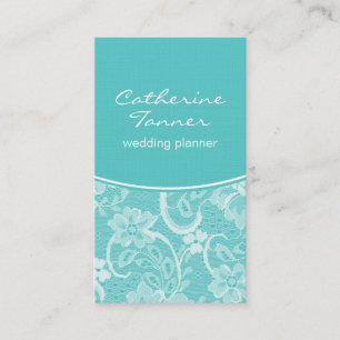 Elegant Lace Business Card, Turquoise Card