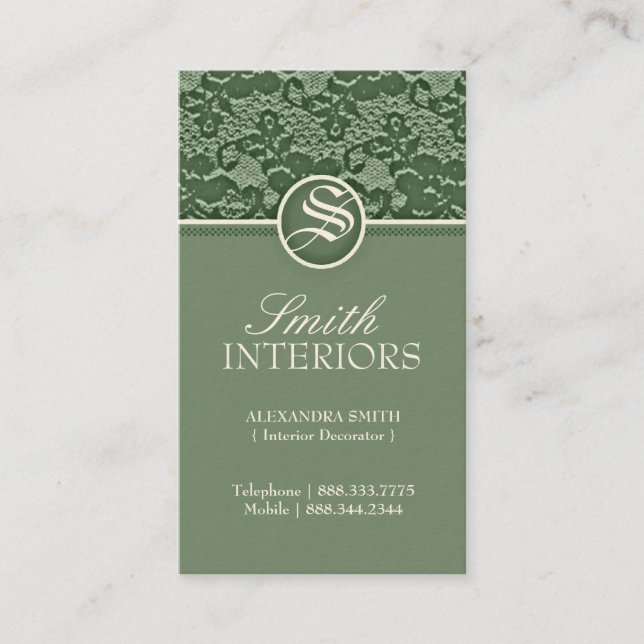 Elegant Lace Business Cards (Front)