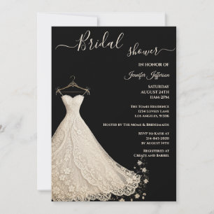 Elegant Lace dress Bridal Shower Invitation