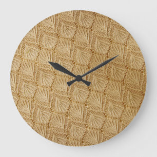 Elegant lace fabric: textured patterns. large clock