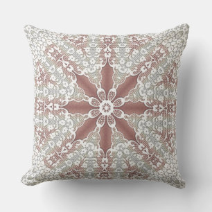 Elegant Lace Floral Throw Pillow