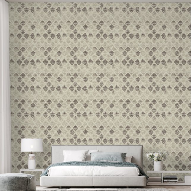 Elegant Lace-Inspired Geometric Pattern Wallpaper (Bedroom)