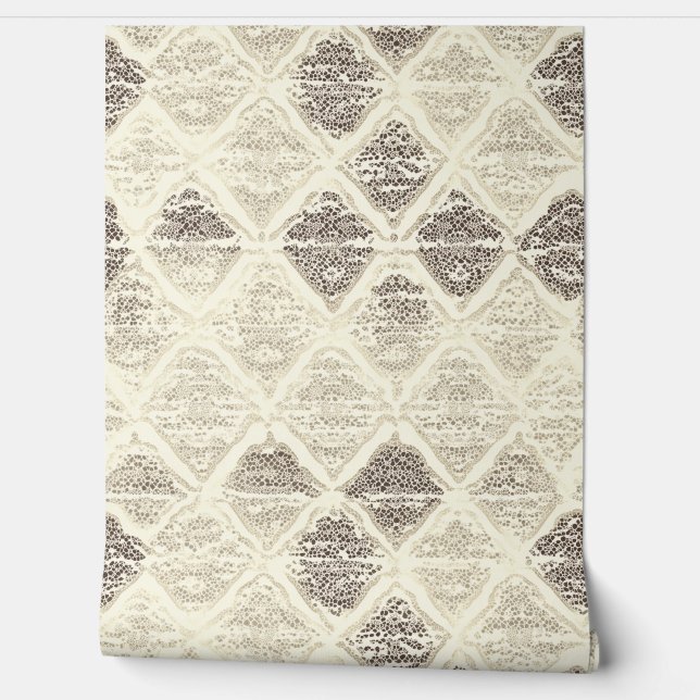 Elegant Lace-Inspired Geometric Pattern Wallpaper (Unrolling)