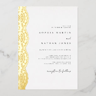 Elegant Lace Real Gold Foil Wedding 
