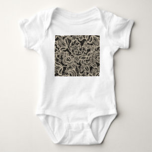 Elegant Lace Seamless Pattern Design Baby Bodysuit