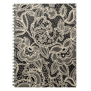 Elegant Lace Seamless Pattern Design Notebook