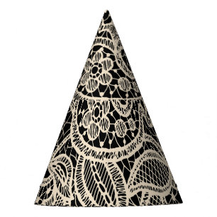 Elegant Lace Seamless Pattern Design Party Hat