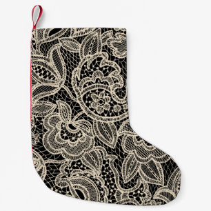 Elegant Lace Seamless Pattern Design Small Christmas Stocking