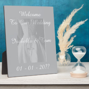 Elegant Lace‑Up Bridal Gown Photo Wedding Ceremony Plaque