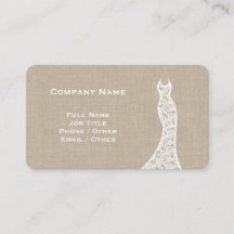 Elegant Lace Wedding Dress burlap Business Card